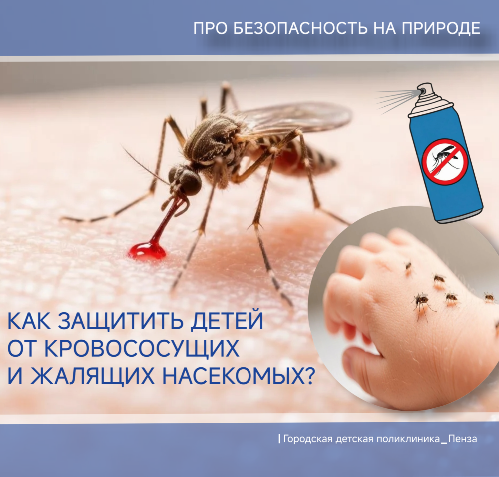 Как защитить нежную детскую кожу от укусов кровососущих и жалящих насекомых /Врач-педиатр Л.Кобзева/