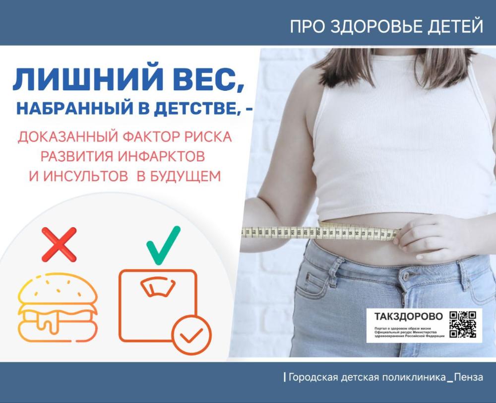 Детское ожирение: бомба замедленного действия для здоровья организма и работы мозга! /Врач-педиатр д/п №2 Д.Першина/